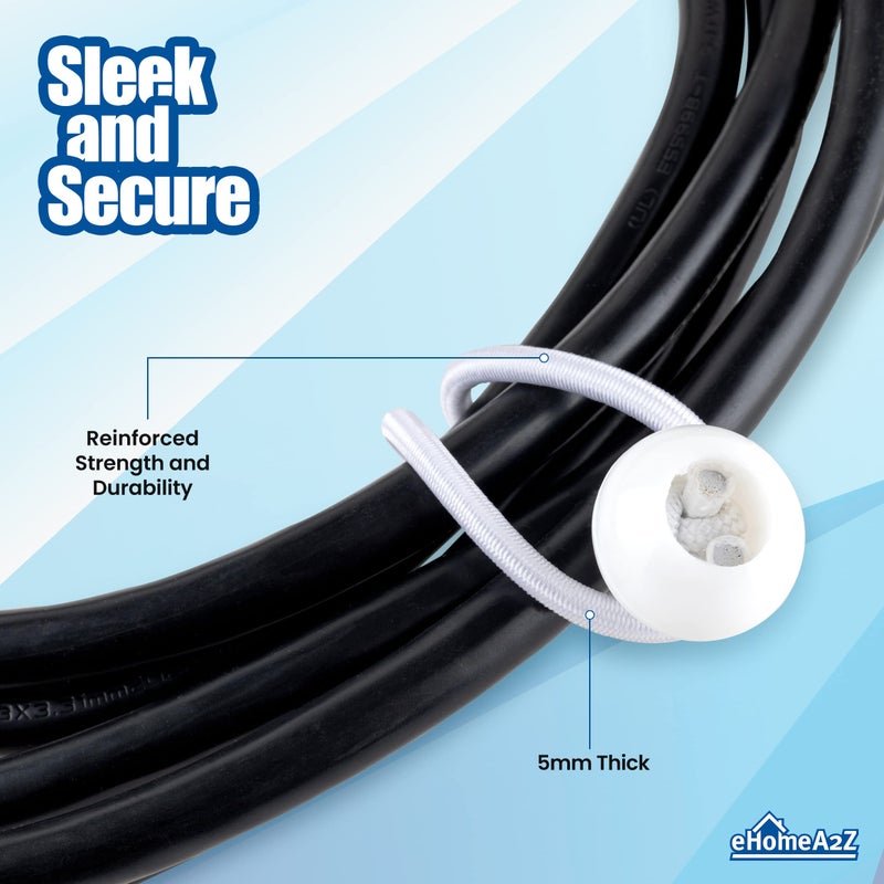 EHOMEA2Z Ball Bungee Cords 50 Pack 9-inch Diameter Bungee Balls for Canopy, Net, Posts, Garden, Tools, Cords, 5mm Weather-Resistant Cord, 100% Latex UV Treated - Ideal for Indoor and Outdoor Use - Image 5